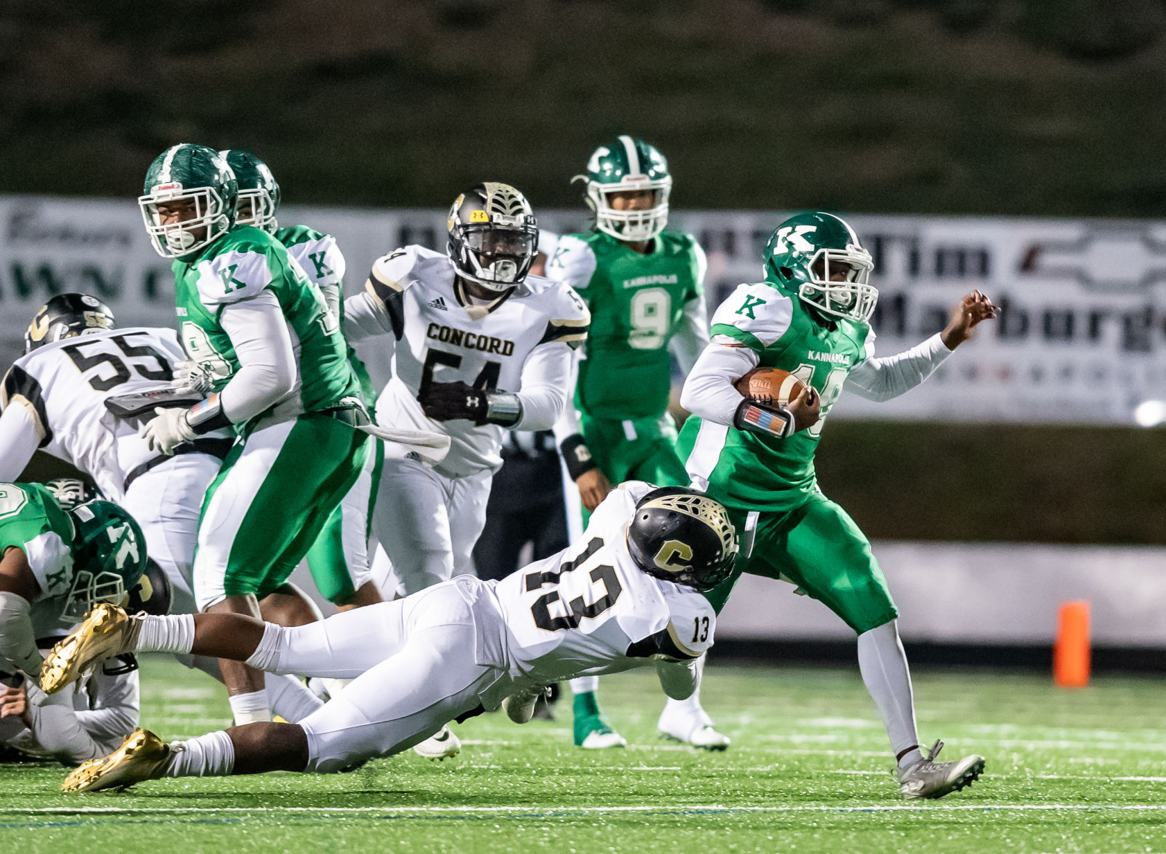 the annual Battle of the Bell high school football game